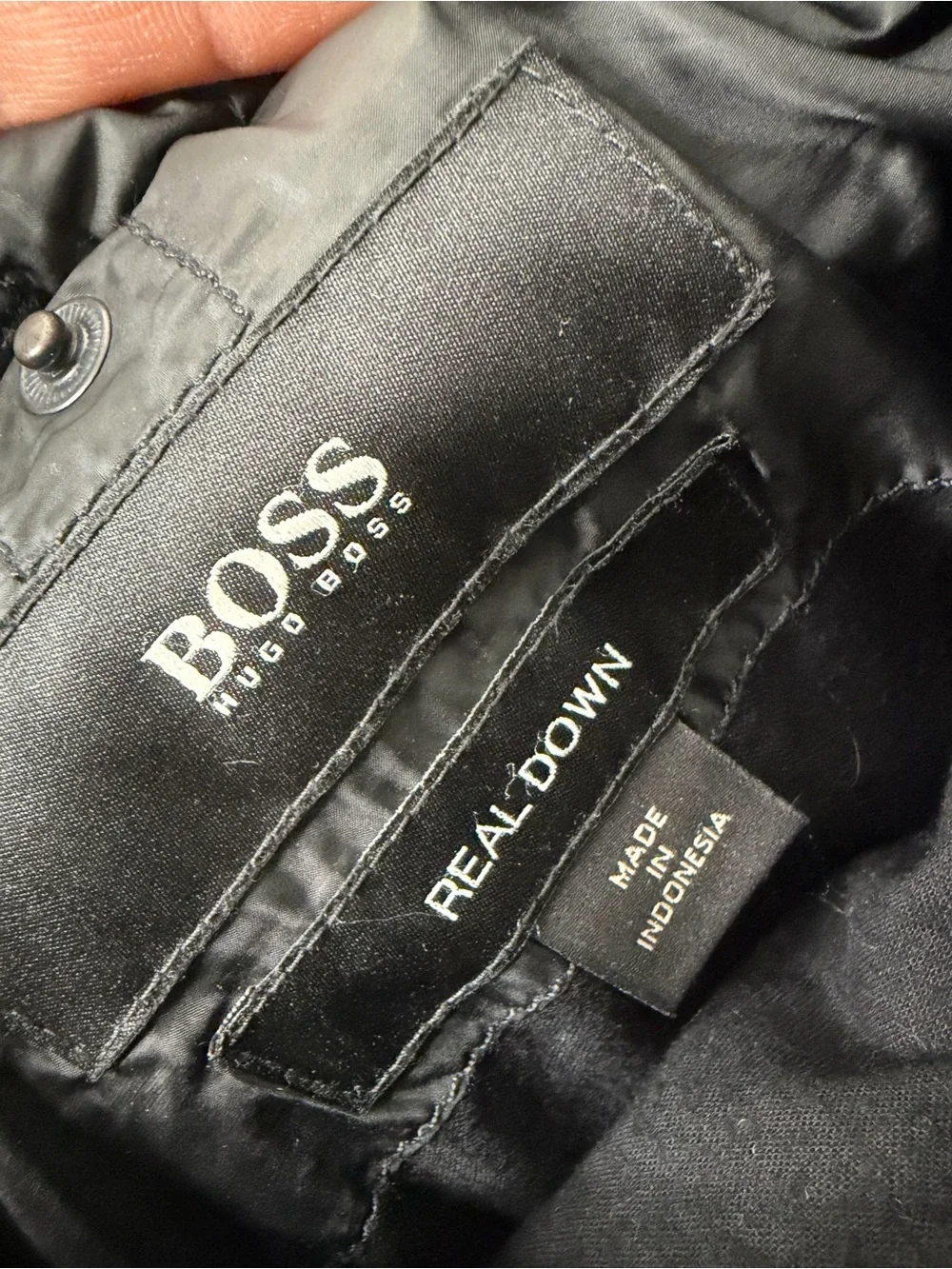 Hugo Boss Darnom2 Grey Black Wool Reversible Puffer Down Vest Size 40R Large